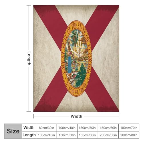 Couverture drapeau de Floride 101x127 cm pelucheuse et douce pour canapé