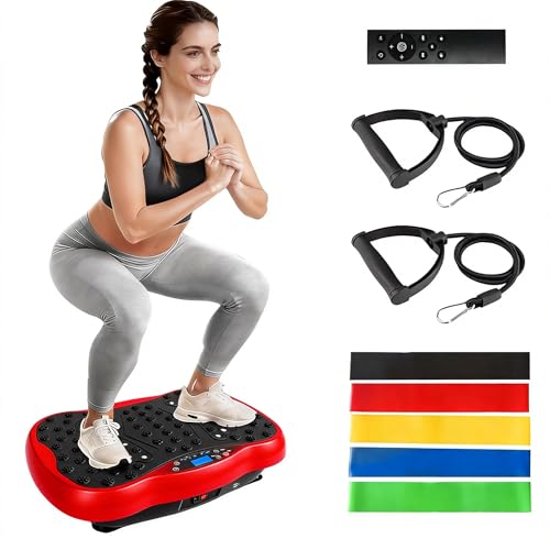 Image of Vibration Plate Exercise Machine, 10 Auto Modes /200-Levels Vibrating Plate for Lymphatic Drainage Weight Loss, 400LBS Capacity Shake Plate for Whole Body Workout for Home Gym Fitness