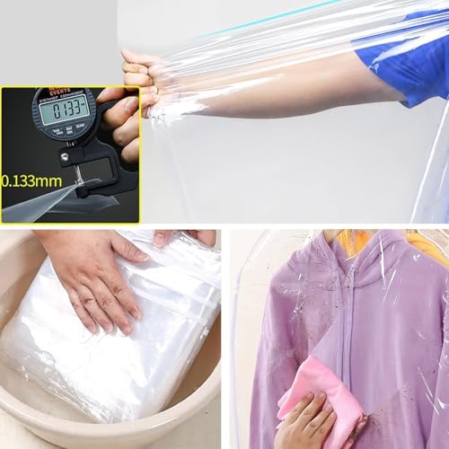 Housse de tringle à vêtements transparente longue 150cm pour robe