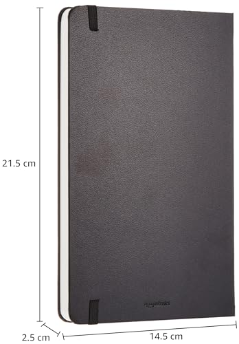 Image of amazon basics Classic Paper Notebook, Plain - (130Mm X 210Mm) - 240 Pages (Black)