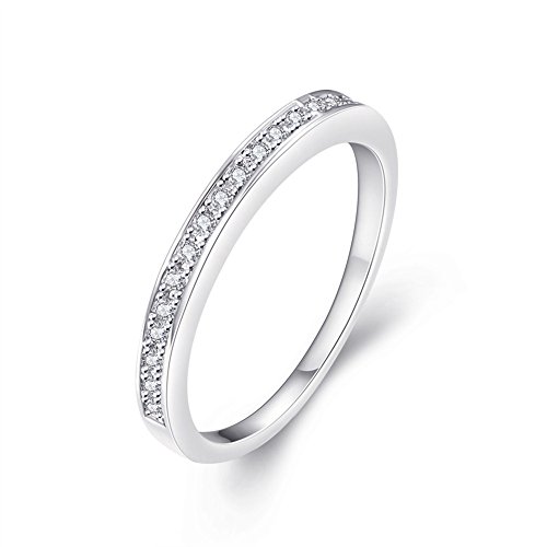 Boowhol Bagues en Argent Sterling 925 Bague Fiançaille Oxyde de Zirconium- Bague Classique pour...