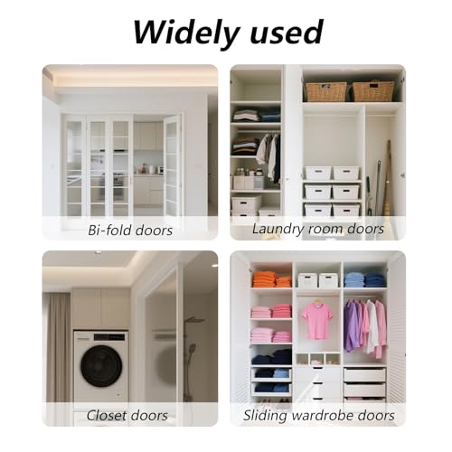 Kit de reparación para puertas plegables de clóset: 8 piezas de ruedas guía superiores y pivotes superiores cargados por resorte, para puertas de clóset, barn y gabinetes miniatura 7