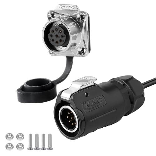 Connecteur circulaire étanche LP-20 9 broches IP68 mâle femelle avec câble 1m extérieur