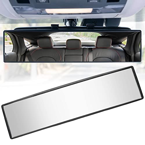 AUTOXBERT Panoramic Rear View Mirror, 300MM Wide Angle Rearview Mirror 11.8IN Convex Interior Clip-on Car Rearview Mirror HD Universal For Car Suv Trucks Vehicles