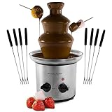 Andrew James Large Fontaine de Chocolat - Capacité moins de 1 litre à 3 Niveaux et Bac Profond - Réglage Moteur et Cadran Température - Idéale pour les Fete Anniversaire et Mariage