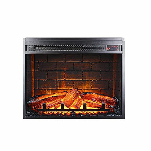 Ameriwood Home Electric Glass Front Fireplace Insert With Remote, 23", Black #TOP2