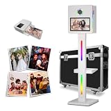 Portable Mirror Photo Booth Machine with 15.6” Selfie Touch Screen Remote Control, DSLR Photo Booth with Flight Case for Party Wedding Rentals (15.6in+Printer)