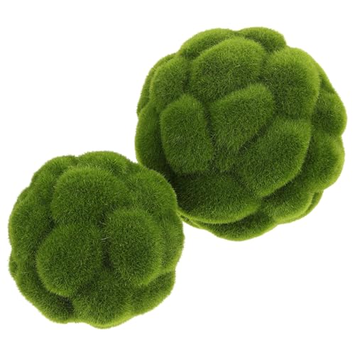 HOLIDYOYO 2pcs Fake Rocks Artificial Plant Boxwood Topiary Ball Ornament Decorative Faux Boxwood Balls Plant for Backyard Porch Patio Wedding Garden