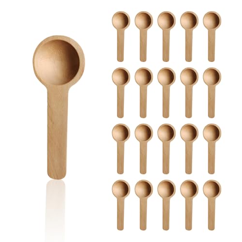 40 Cucharas Pequeñas de Madera para Especias, Mini Cucharas de Cocina, Miel y Mezclar