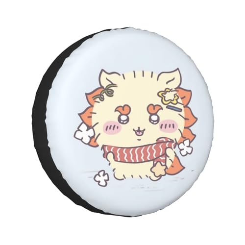 タイヤカバー ちいかわ シーサー スペアタイヤカバー おしゃれ タイヤ収納 防塵 防水 防紫外線 日焼け止 汚れ防止 劣化対策 タイヤバッグ 持ち運び便利 取付簡単 カー用品 14〜17インチ 屋外 軽自動車 普通車 汎用 15インチ:直径70-75cm