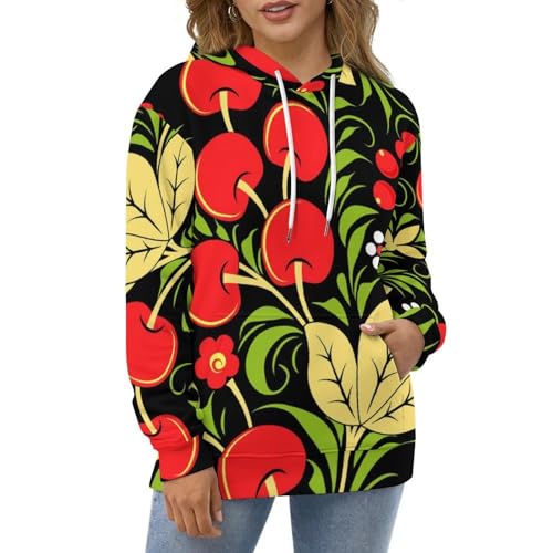 Sweat à capuche Fruits Rouges chaud et douillet, pull unisexe à manches longues