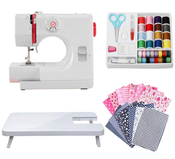 LetCart Máquina de coser 725 Pro con 14 programas, máquina de coser electrónica para principiantes niños, regalo básico para niños, ropa, bolsos, muñecos (máquina de coser+mesa de extensión+kit de