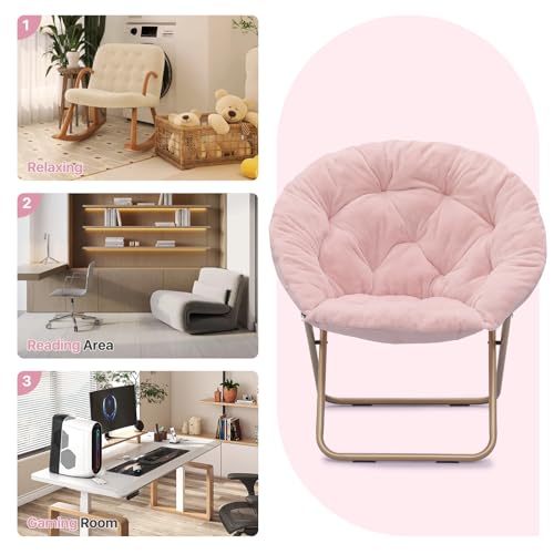 Sillón Plegable Peluche Rosa claro miniatura 6