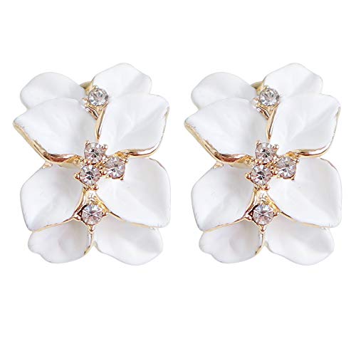 Conjunto Navachi de collar y pendientes de cristal esmaltado multicolor con oro blanco 3