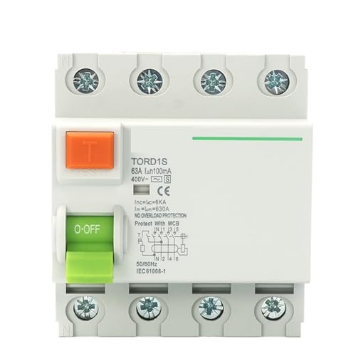 Interrupteur différentiel S Type RCCB temporisé TORD1S-63 4 Pôles 300mA 20A disjoncteur