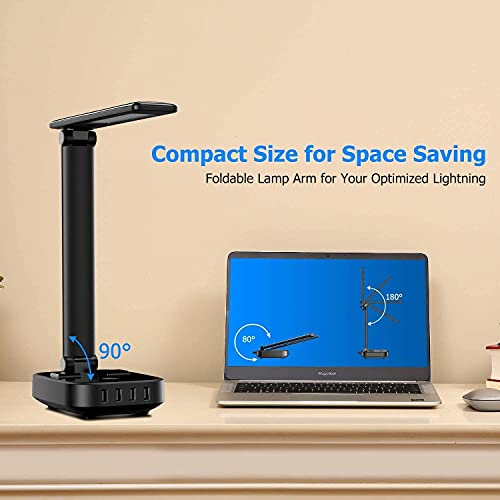 Lampe de table LED design avec hub de charge USB et prises CA - 5