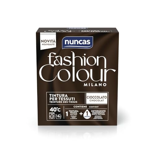 Nuncas Fashion Colour Milano - Chocolat - Kit de teinture textile - Prêt à l'emploi avec lessive post-traitement (180 g - 75 ml)