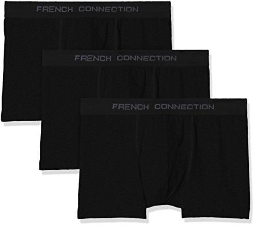 French Connection Men's 3 Pack Fc Boxer Shorts, Black (Fc1 B/B/B 2), Medium (Pack of 3)