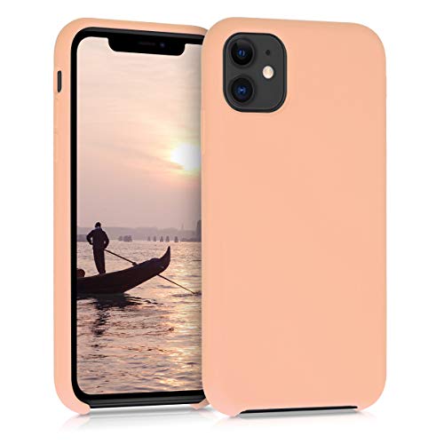 kwmobile TPU Silicone Case Compatible with Apple iPhone 11 - Soft Flexible Rubber Protective Cover - Peach