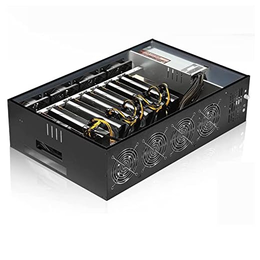 VTRETU Ethereum GPU Mining Rig with 8 GPU Mining Motherboard and 2000W Power Supply（110-264V） 8 Cooling Fans for Crypto Mining Rig Complete ETH Miner (Excluding GPU), black (V01)