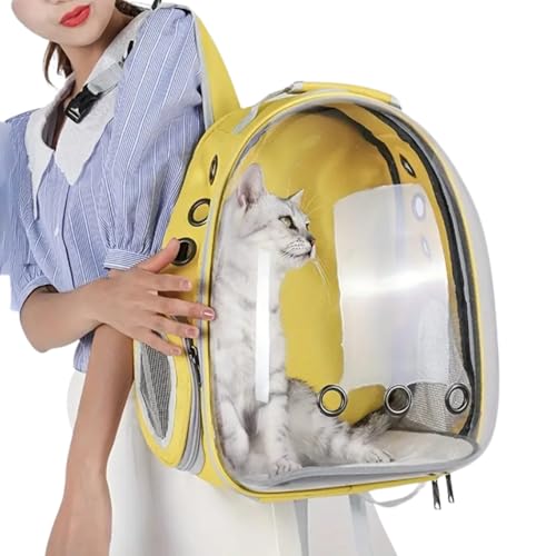 Mochila de Transporte Panorâmica para Cães e Gatos, Design Respirável, Mochila Portátil com Fecho de