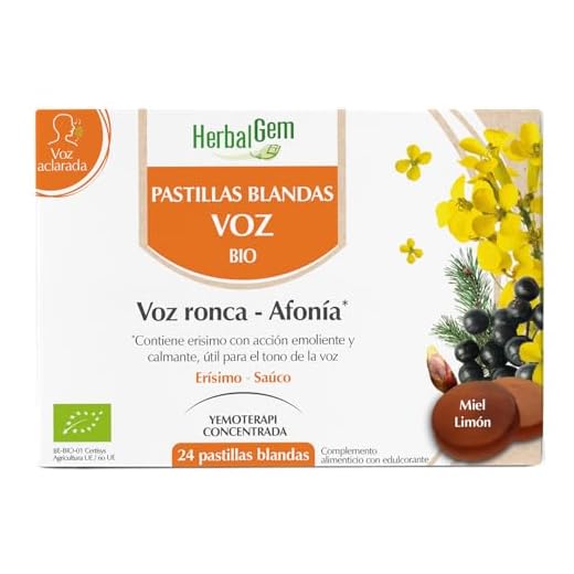 PRANAROM HERBALGEM - Gomas Cantor - Resplandor de Voz - para Cuerdas vocales - Enriquecido con brotes - Receta Tradicional - Certificado orgánico - 24 Gomas