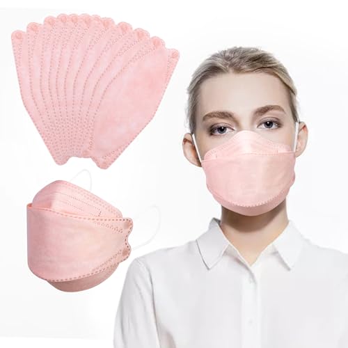 Image of Borje KN95 Face Masks for Adults 50 Pack,5-Ply Pink Disposable Face Mask Against PM 2.5 Smoke & Dust, Filtration Efficiency 95%