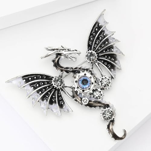 Image of WAKYME Dragon Brooch for Men Suit Lapel Enamel Pins for Suits Fashion Accessories Shirt Clip