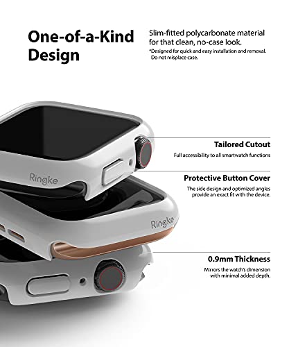 Image of Ringke Slim Case Compatible with Apple Watch Series 6 /5 / 4 / SE 44mm (2 Pack) - Clear & Light Gray