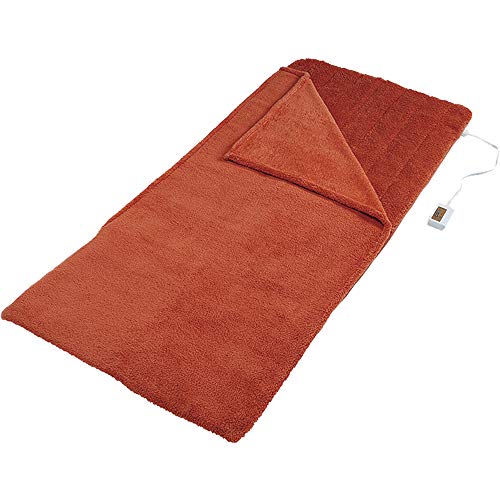 広電(KODEN) ホットマット らく寝ぼう テラコッタ 180×80cm ロング 足入れ袋付 裏面滑り止め加工 洗える ダニ退治 省エネ スライド温度調節 ふんわり 持ち運び簡単 CWR1805-SDQ