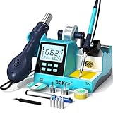 BK602S 2 in1 Soldering Iron Hot Air Rework Station,Digital Soldering Welding Iron Kit for Electronic DIY Circuit Work, Rapid Heat up Solder Station,Auto Sleep,ºC/ºF Conversion