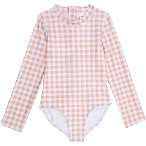 SwimZip® Girls' Long Sleeve UPF 50+ One-Piece Swimsuit - 2 Years to 14 Years
