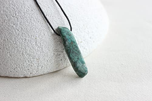 Crystal Stones Necklace - Women Healing Stone, Girls Choker, Men Spiritual Energy, Best Friend Gift, Mens Gifts, Purification Pendants, Cute Gemstone, Crystals Jewelry, Boho Hippie (African Turquoise) #TOP5