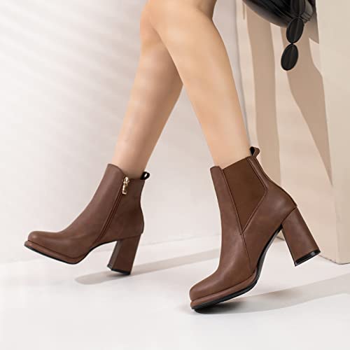 Classic Side Zipper Block Heel Women Chelsea Boots3