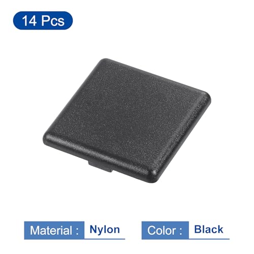 Image of uxcell 14Pcs Extruded End Cap Nylon, 40x40mm T-Slot Aluminum Profile 4040 European Standard End Cap Extrusion Plug for Trolley, Fish Tank Rack, Storage Rack, Black
