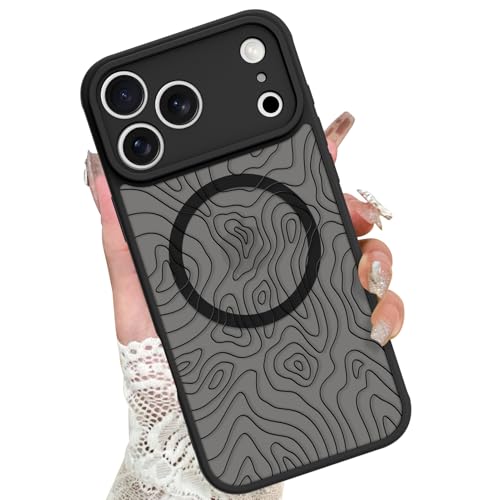 Image of KANGHAR Case Compatible with iPhone 17 Pro Curly Line Pattern | [Compatible with Magsafe] Cute Spiral Ripples Protective Magnetic Case for Girls Women Men 6.3 inch