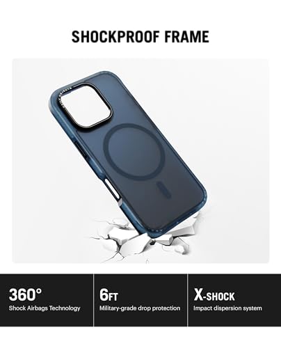 Image of DailyObjects Polycarbonate Nimbus Magnetic Protective Back Cover Compatible with iPhone 16 Pro |Camera & Body Protection | Scratch Resistant|Precise Cutouts & Modern Design|Wireless Charging Blue