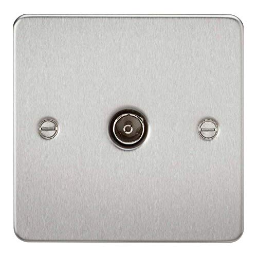 Knightsbridge FP0100BC FP0100 FPAV0100BC Placa plana 1G Salida de TV (no aislada) - Cromo cepillado, 230 V