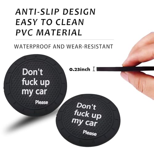 ijuicy 2 PCS Portavasos para Carro 2.75" PVC Negro miniatura 3