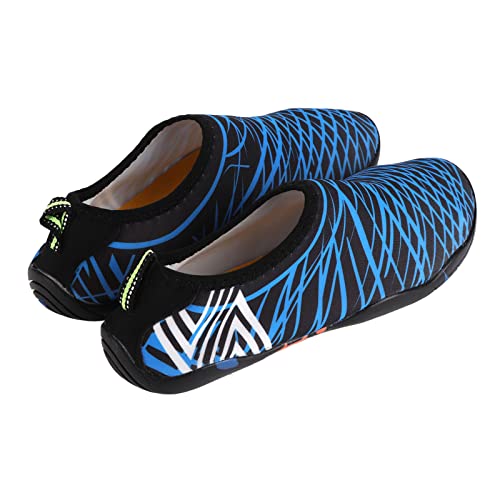 Water Shoes, Quick Drying Comfortable Low Upper 1 Part Elastic Slip Proof Water Socks for Men (39 Size) Black Blue