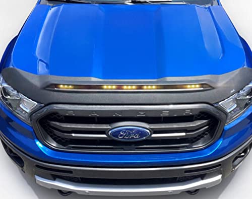 Auto Ventshade [AVS] Aeroskin Lightshield Hood Protector | Flush Mount, Low Profile | Textured Black, 1 pc | 753166 | Fits 2019 - 2023 Ford Ranger