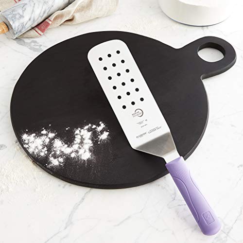 Image of Mercer Culinary Millennia Perforated Turner /Spatula, 8 Inch x 3 Inch Blade, Purple Handle