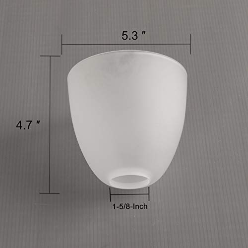 Image of Giluta Bell Shaped Glass Shade Frosted Style Glass Shades Replacement for Ceiling Fan Light Wall Light and Pendant, Lipless with 1-5 /8 inch Fitter Opening, 3 Pack