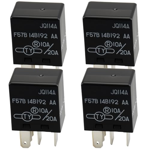 Aeola 4 Pack F57B14B192AA 5 Pins 12V Multi-Purpose Relay Replaced RY612 19290 Automotive A/C Clutch Relay Compatible Ford,Cadillac
