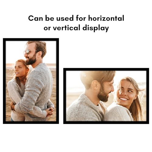 Americanflat 22x35 Poster Frame with Polished Plexiglass - Black Picture Frame - Wide Photo Frames Made of Engineered Wood for Vertical or Horizontal Wall Display - Epic Collection - Black