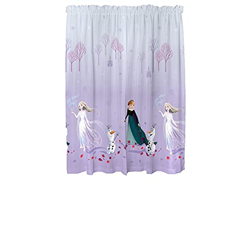 Image of Disney Frozen 2 Kids Room Window Curtain Panels Drapes Set, 82 in x 63 in, inchOfficial inch Disney Product By Franco