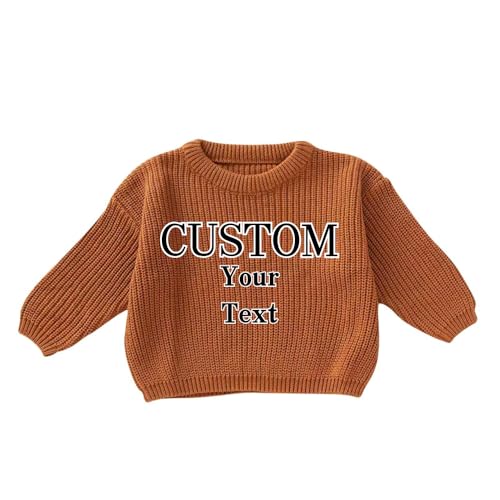 Personalized Knit Sweater for Girls Embroidered Custom Name Baby Girl
