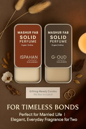 Image of Solid Perfume Combo - Soiree & Antonia | 2-Pack Alcohol-Free Natural Cologne | Long-Lasting Fragrance for Men & Women | Citrus, Floral & Woody Notes | 12g Each (Sandalwood, Saffron)