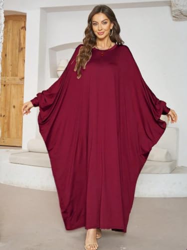 Image of Boedaty Women Soft Muslim Prayer Dress Abaya Islamic Ramadan Full of Elasticity Garment Dubai Robe