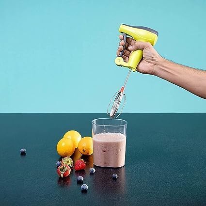 Image of Hand Blender Mixer with Stainless Steel Whisk Attachment, Green